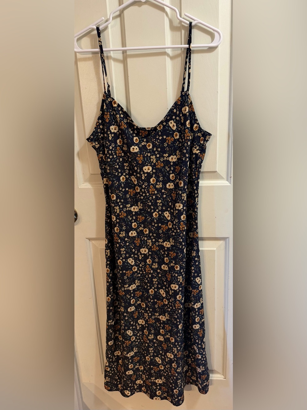 bobeau Navy Floral Slip Midi Dress | Boho | Boho-Chic | L